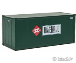 Walthers SceneMaster 8680 20' Smooth-Side Container With Right Side Door 2-Pack - Ready To Run -- Railway Express Agency #260090, 260092 (green, Red; Unit Haul Logo) -Walthers Sales walthers scenemaster 8680 20 smooth side container with right door 2 pack ready to run railway express agency 260090 260092 green red unit haul logo freight 964