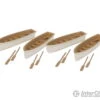 Walthers Scenemaster HO 4163 Row Boat 4-Pack - Assembled -- White, Tan