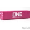 Walthers Scenemaster HO 8275 40' Hi-Cube Corrugated-Side Container - Assembled -- Ocean Network Express - ONE (magenta, White) -Walthers Sales walthers scenemaster ho 8275 40 hi cube corrugated side container assembled ocean network express one magenta white freight loads containers 678
