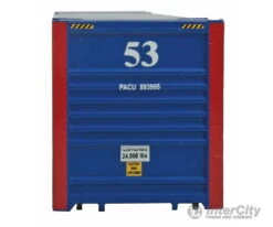 Walthers Scenemaster HO 8507 53' Singamas Corrugated Side Container - Ready To Run -- Pacer Stacktrain (blue, White, Red) -Walthers Sales walthers scenemaster ho 8507 53 singamas corrugated side container ready to run pacer stacktrain blue white red freight loads containers 167