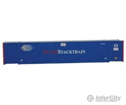 Walthers Scenemaster HO 8507 53' Singamas Corrugated Side Container - Ready To Run -- Pacer Stacktrain (blue, White, Red) -Walthers Sales walthers scenemaster ho 8507 53 singamas corrugated side container ready to run pacer stacktrain blue white red freight loads containers 907