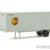 Walthers Scenemaster HO 8601 28' Container With Chassis 2-Pack - Assembled -- United Parcel Service (Modern Shield Logo; Gray, Brown, Yellow)