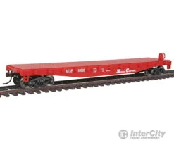 Walthers Trainline 1605 Flatcar - Ready To Run -- Atchison, Topeka & Santa Fe #88985 (red, White)
