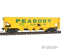 Walthers Trainline 1658 Offset Quad Hopper - Ready To Run -- Peabody Short Line #6802