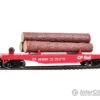 Walthers Trainline 1771 Log Dump Car With 3 Logs - Ready To Run -- CP Rail #304866 (red)