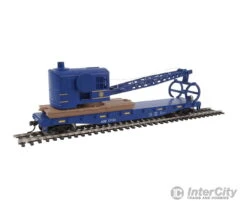 Walthers Sales -Walthers Sales walthers trainline 1780 flatcar with logging crane ready to run alaska railroad blue freight cars 422