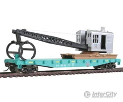 Walthers Trainline 1783 Flatcar With Logging Crane - Ready To Run -- Union Pacific(R) (green, Black)